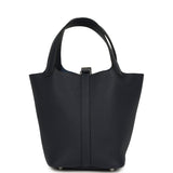 Hermes Picotin Lock 18 Bleu Nuit Clemence Palladium Hardware
