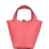 Hermes Picotin Lock 18 Rose Azalee Clemence Palladium Hardware