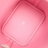 Hermes Micro Picotin Lock 14 Bubblegum Ostrich Palladium Hardware