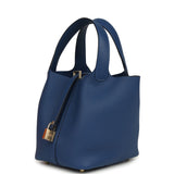 Hermes Picotin Lock 18 Bleu Tie Clemence Gold Hardware - Thumbnail View 5