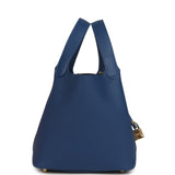 Hermes Picotin Lock 18 Bleu Tie Clemence Gold Hardware - Thumbnail View 3