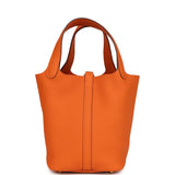 Pre-owned Hermes Picotin Lock 18 Orange Clemence Gold Hardware - Thumbnail View 4