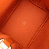 Pre-owned Hermes Picotin Lock 18 Orange Clemence Gold Hardware - Thumbnail View 7