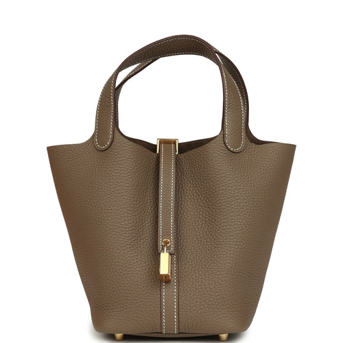 Hermes Picotin Lock 18 Etoupe Clemence Gold Hardware