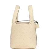 Hermes Micro Picotin Lock 14 Nata Ostrich Palladium Hardware - Thumbnail View 3