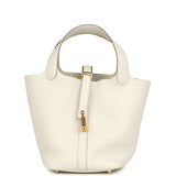 Hermes Picotin Lock 18 Gris Pale Clemence Gold Hardware - Thumbnail View 1