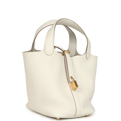 Hermes Picotin Lock 18 Gris Pale Clemence Gold Hardware