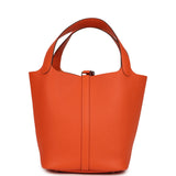 Hermes Picotin Lock 22 Tangerine Clemence Palladium Hardware - Thumbnail View 4
