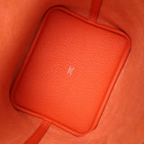 Hermes Picotin Lock 22 Tangerine Clemence Palladium Hardware - Thumbnail View 7