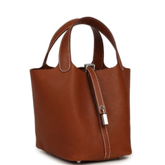 Hermes Picotin Lock 18 Fauve Barenia Faubourg Palladium Hardware