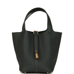 Hermes Picotin Lock 18 Vert Mangrove Clemence Gold Hardware