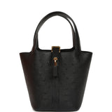Hermes Micro Picotin Lock 14 Black Ostrich Gold Hardware - Thumbnail View 1