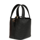 Hermes Micro Picotin Lock 14 Black Ostrich Gold Hardware - Thumbnail View 5