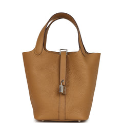 Hermes Picotin Lock 18 Biscuit Clemence Palladium Hardware
