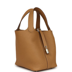 Hermes Picotin Lock 18 Biscuit Clemence Palladium Hardware