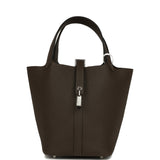 Hermes Picotin Lock 18 Vert Loden Clemence Palladium Hardware - Thumbnail View 1