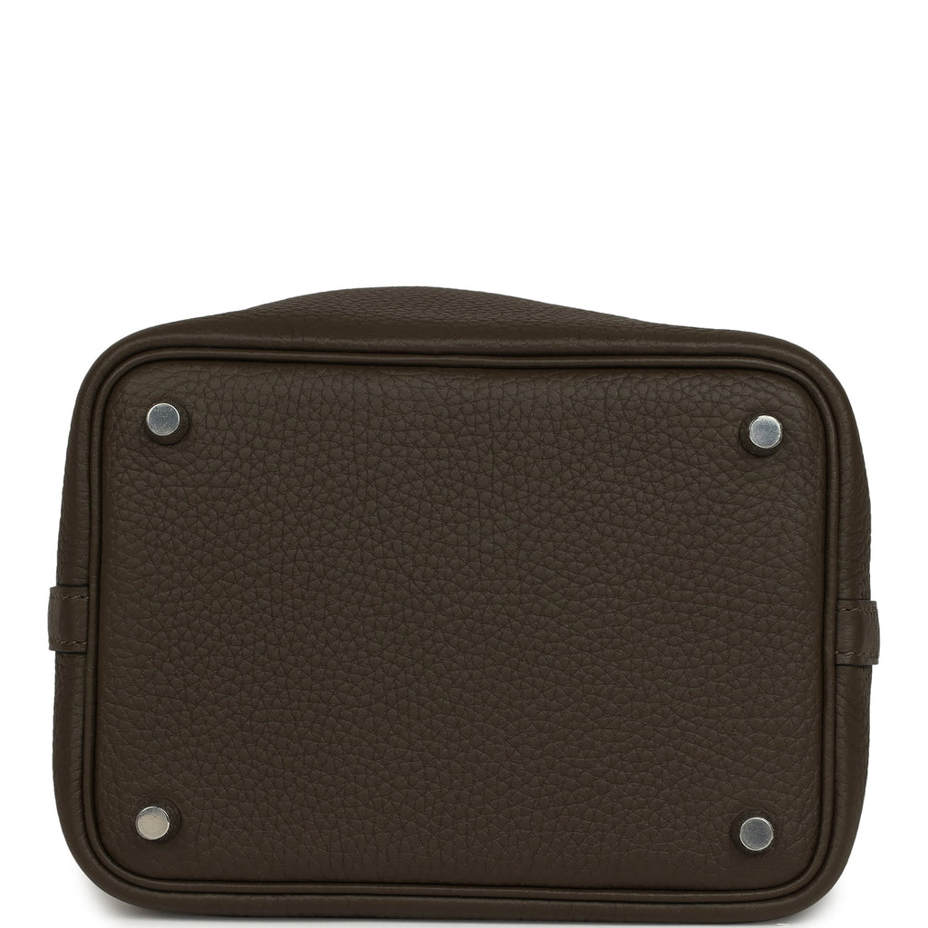 Hermes Picotin Lock 18 Vert Loden Clemence Palladium Hardware Hermes Picotin Lock 18 Vert Loden Clemence Palladium Hardware