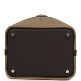 Hermes Picotin Cargo 18 Mousse Toile Canvas and Bai Brun Swift Palladium Hardware - Thumbnail View 6