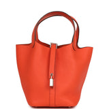 Hermes Picotin Lock 18 Orange Poppy Clemence Palladium Hardware - Thumbnail View 1