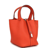 Hermes Picotin Lock 18 Orange Poppy Clemence Palladium Hardware - Thumbnail View 2