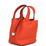Hermes Picotin Lock 18 Orange Poppy Clemence Palladium Hardware - Thumbnail View 5
