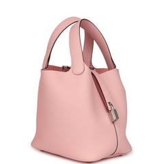 Hermes Picotin Lock 18 Rose Sakura Clemence Palladium Hardware