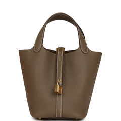 Hermes Picotin Lock 18 Etoupe Clemence Gold Hardware