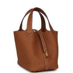 Hermes Picotin Lock 18 Gold Clemence Gold Hardware