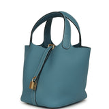 Hermes Picotin Lock 18 Blue Jean Clemence Gold Hardware - Thumbnail View 5