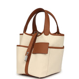 Hermes Picotin Cargo 18 Ecru Toile Canvas and Gold Swift Palladium Hardware - Thumbnail View 5