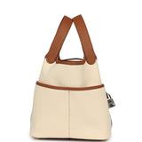 Hermes Picotin Cargo 18 Ecru Toile Canvas and Gold Swift Palladium Hardware - Thumbnail View 3