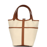 Hermes Picotin Cargo 18 Ecru Toile Canvas and Gold Swift Palladium Hardware - Thumbnail View 4