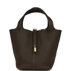Hermes Picotin Lock 22 Vert Loden Clemence Gold Hardware