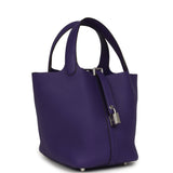 Hermes Picotin Lock 18 Purple Clemence Palladium Hardware - Thumbnail View 2