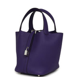 Hermes Picotin Lock 18 Purple Clemence Palladium Hardware - Thumbnail View 5