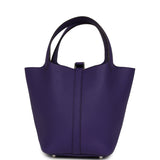 Hermes Picotin Lock 18 Purple Clemence Palladium Hardware - Thumbnail View 4