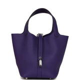 Hermes Picotin Lock 18 Purple Clemence Palladium Hardware - Thumbnail View 1