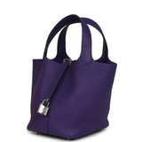Hermes Picotin Lock 18 Purple Clemence Palladium Hardware - Thumbnail View 5