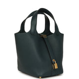 Pre-owned Hermes Picotin Lock 18 Vert Cypress Clemence Gold Hardware - Thumbnail View 2