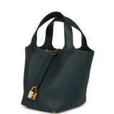 Pre-owned Hermes Picotin Lock 18 Vert Cypress Clemence Gold Hardware - Thumbnail View 5