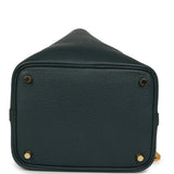 Pre-owned Hermes Picotin Lock 18 Vert Cypress Clemence Gold Hardware - Thumbnail View 6