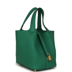 Hermes Picotin Lock 18 Vert Moyen Clemence Gold Hardware
