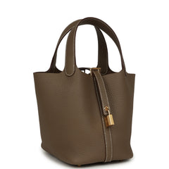 Hermes Picotin Lock 18 Etoupe Clemence Gold Hardware