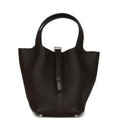 Hermes Picotin Lock 18 Ebene Clemence Palladium Hardware