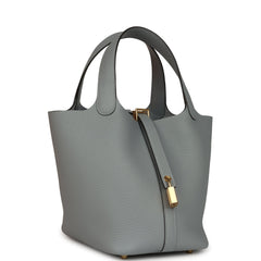 Hermes Picotin Lock 18 Gris Pantin Clemence Gold Hardware
