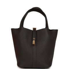 Hermes Picotin Lock 22 Bai Brun Clemence Gold Hardware