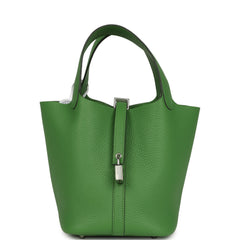 Hermes Picotin Lock 18 Vert Yucca Clemence Palladium Hardware
