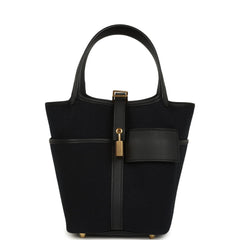 Hermes Picotin Cargo 18 Black Toile Goeland and Swift Gold Hardware