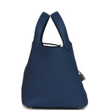 Hermes Picotin Lock 18 Bleu Tie Clemence Palladium Hardware - Thumbnail View 4