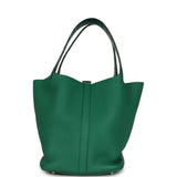 Pre-owned Hermes Picotin Lock 22 Vert Vertigo Clemence and Matte Alligator Touch Palladium Hardware - Thumbnail View 4